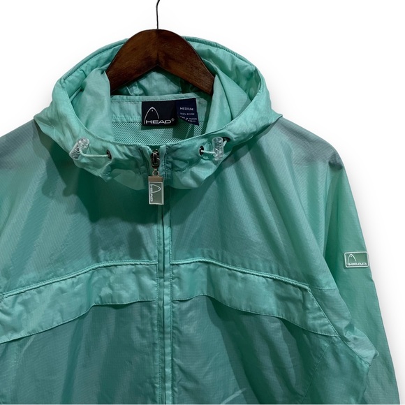 Vintage Head Sportswear Lightweight Windbreaker Jacket‎ Teal Blue Medium 23 x 27 - Picture 5 of 5